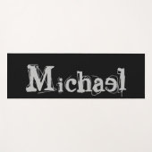 ミニマルモダンモノグラム名白黒 ヨガマット (正面(横))