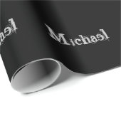 ミニマルモダンモノグラム名白黒 ラッピングペーパー (ロールコーナー)