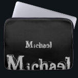 ミニマルモダンモノグラム名白黒 ラップトップスリーブ<br><div class="desc">ミニマルモダンモノグラム名白黒黒い色のパーソナル名前をカスタムする。</div>