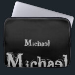 ミニマルモダンモノグラム名白黒 ラップトップスリーブ<br><div class="desc">ミニマルモダンモノグラム名白黒黒い色のパーソナル名前をカスタムする。</div>