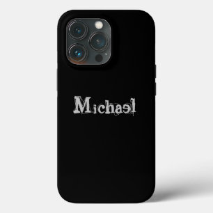 ミニマルモダンモノグラム名白黒 iPhone 13 PROケース