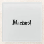 ミニマルモダンモノグラム名 ガラスコースター (正面)