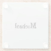 ミニマルモダンモノグラム名 ガラスコースター (裏面)