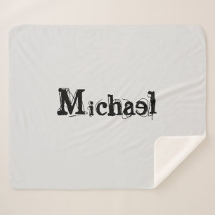 ミニマルモダンモノグラム名 シェルパブランケット