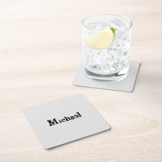 ミニマルモダンモノグラム名 スクエアペーパーコースター (インサイチュ)