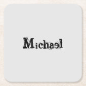 ミニマルモダンモノグラム名 スクエアペーパーコースター (正面)