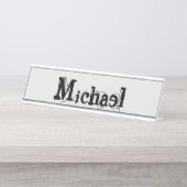 ミニマルモダンモノグラム名 デスクネームプレート (正面)