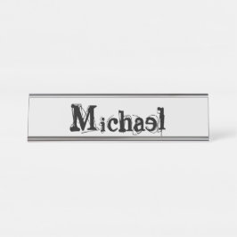 ミニマルモダンモノグラム名 デスクネームプレート