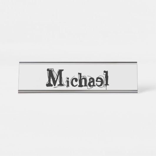 ミニマルモダンモノグラム名 デスクネームプレート (正面)