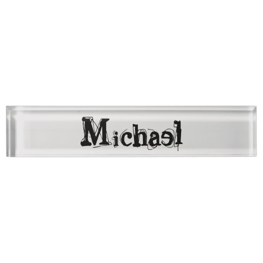 ミニマルモダンモノグラム名 デスクネームプレート (正面)