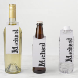 ミニマルモダンモノグラム名 ボトルネックタグ