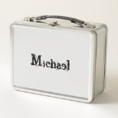 ミニマルモダンモノグラム名 メタルランチボックス (正面)