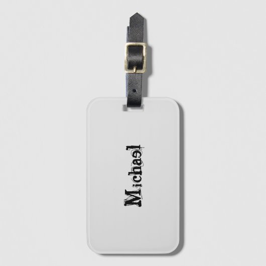 ミニマルモダンモノグラム名 ラゲッジタグ (正面縦)