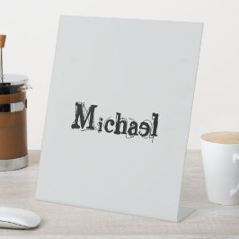 ミニマルモダンモノグラム名 台座サイン