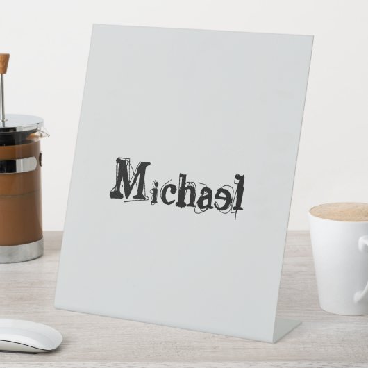 ミニマルモダンモノグラム名 台座サイン (インサイチュ)