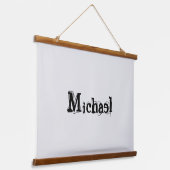 ミニマルモダンモノグラム名 吊り下げ型タペストリー (傾斜あり)