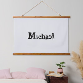 ミニマルモダンモノグラム名 吊り下げ型タペストリー