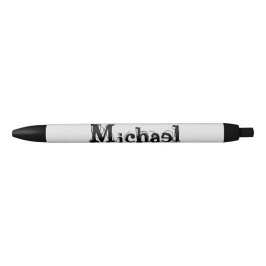 ミニマルモダンモノグラム名 黒ボールペン (正面)