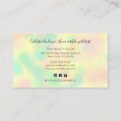 ミニマルモダンラインボーホログラフサロンロゴ 名刺 (裏面)