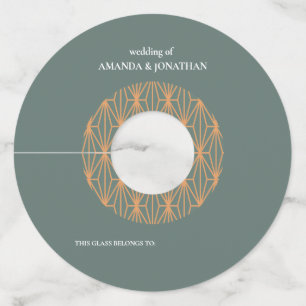 ミニマルモダンラガンス結婚ズワイングラスラベル ワイングラスタグ