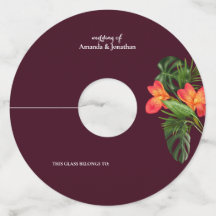 ミニマルモダンラガンス結婚ズワイングラスラベル