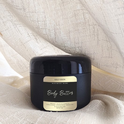 ミニマルモダンラグジュアリースクリプトブラック金ゴールドラベル スクエアシール