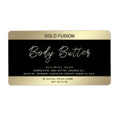 ミニマルモダンラグジュアリースクリプトブラック金ゴールドラベル ラベル (正面)