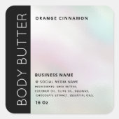 ミニマルモダンラグジュアリータイポグラフィホログラフィック スクエアシール (正面)