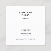 ミニマルモダンラグリーエレガントスムージュプレーン天板 スクエア名刺 (裏面)