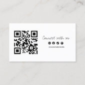 ミニマルモダンラゴソーシャルメディアアイコンQRコード 名刺 (裏面)