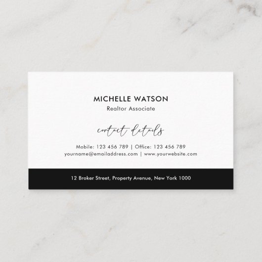 ミニマルモダンラゴ実在エステートAgentの写真 名刺 (裏面)