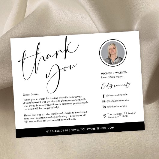 ミニマルモダンラゴ実在ロEstate写真ありがとう カード