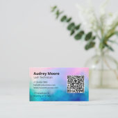 ミニマルモダンラゴQRコーエレガントドまつげ 名刺 (スタンド正面)
