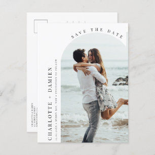 ミニマルモダンラストアーチフォト日付の保存 ポストカード