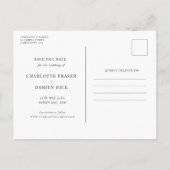 ミニマルモダンラストアーチフォト日付の保存 ポストカード (裏面)