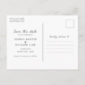 ミニマルモダンラストアーチフォト日付の保存 ポストカード (裏面)