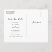 ミニマルモダンラストアーチフォト日付の保存 ポストカード (裏面)