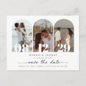 ミニマルモダンラストアーチフォト日付の保存 ポストカード (正面)