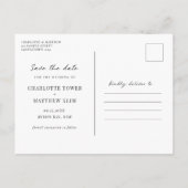 ミニマルモダンラストアーチフォト日付の保存 ポストカード (裏面)