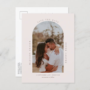 ミニマルモダンラストアーチフォト日付の保存 ポストカード