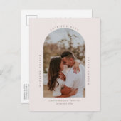 ミニマルモダンラストアーチフォト日付の保存 ポストカード (正面/裏面)