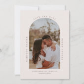 ミニマルモダンラストアーチフォト日付の保存 招待状 (正面)