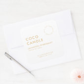 ミニマルモダンラストキャンドルラベル スクエアシール (封筒)