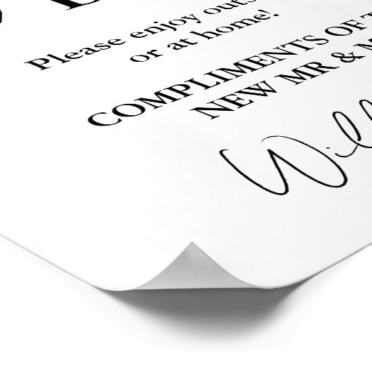 ミニマルモダンラストスク結婚リプトの葉巻バー記号 ポスター (角)