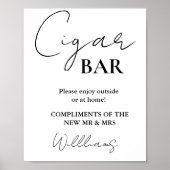 ミニマルモダンラストスク結婚リプトの葉巻バー記号 ポスター (正面)