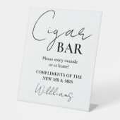 ミニマルモダンラストスク結婚リプトの葉巻バー記号 台座サイン (正面)