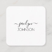 ミニマルモダンラックススクパーソナライズされたリプト名 スクエア名刺 (正面)