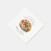 ミニマルモダンラブアンドピザリハーサルディナー スタンダードカクテルナプキン (角)