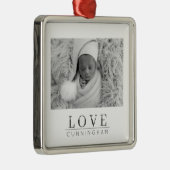 ミニマルモダンラブベビー写真家名 メタルオーナメント (右)