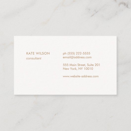 ミニマルモダンラベンダーレザープロフェッショナル 名刺 (裏面)